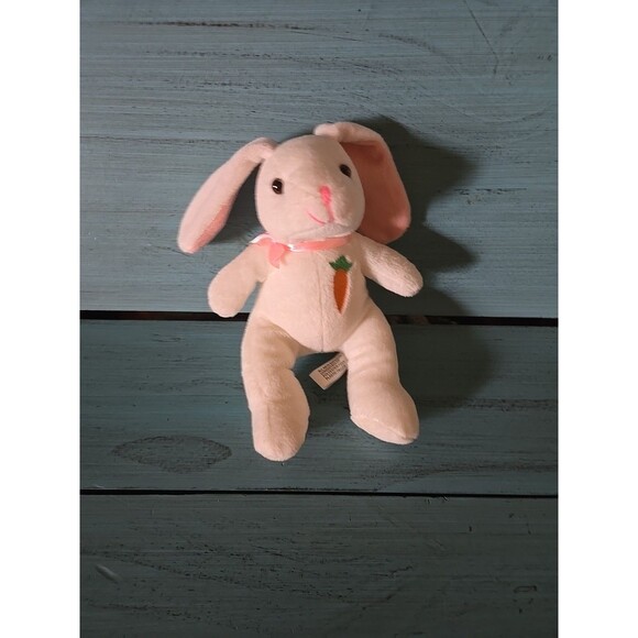Plushland Inc 1999 Easter LUCKY Bunny Rabbit March of Dimes White Orange Carrot - Picture 3 of 4